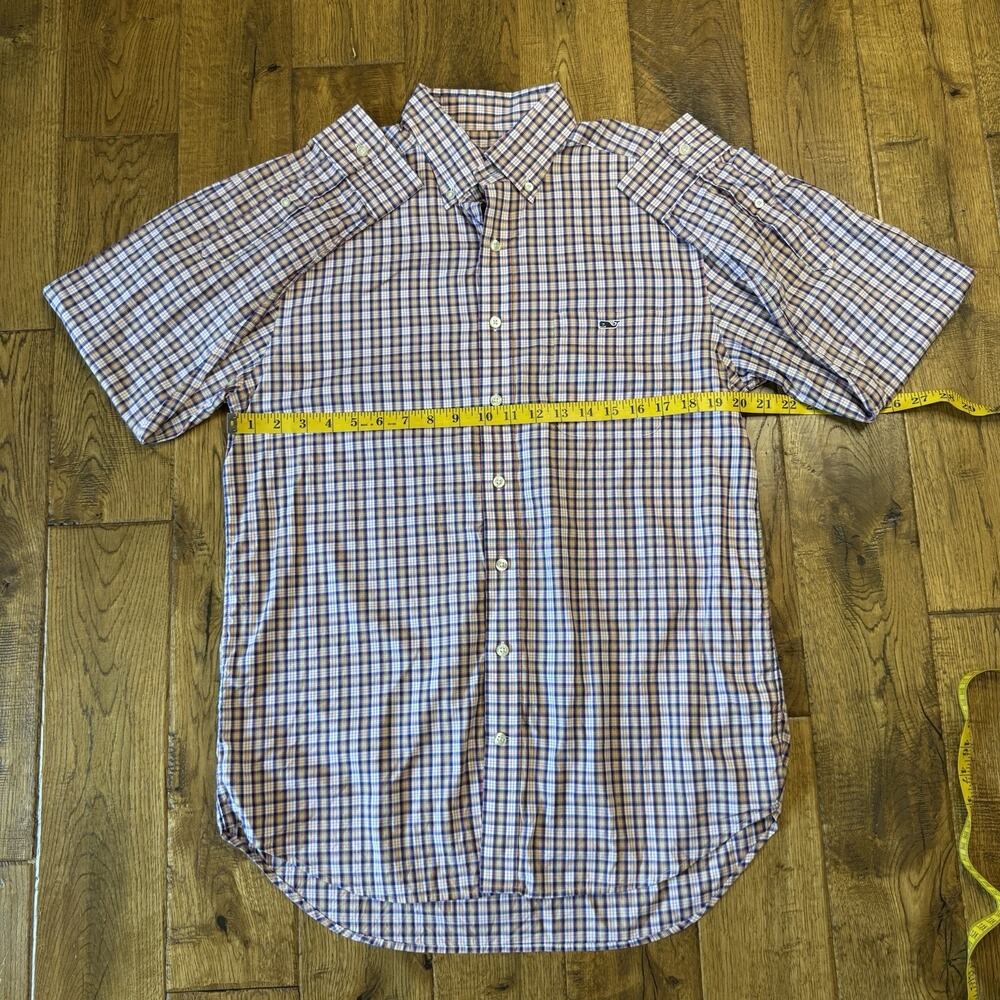 Vineyard Vines Shirt Mens Sz M Long Sleeve Button Down Plaid Slim Fit Tucker - Picture 4 of 5
